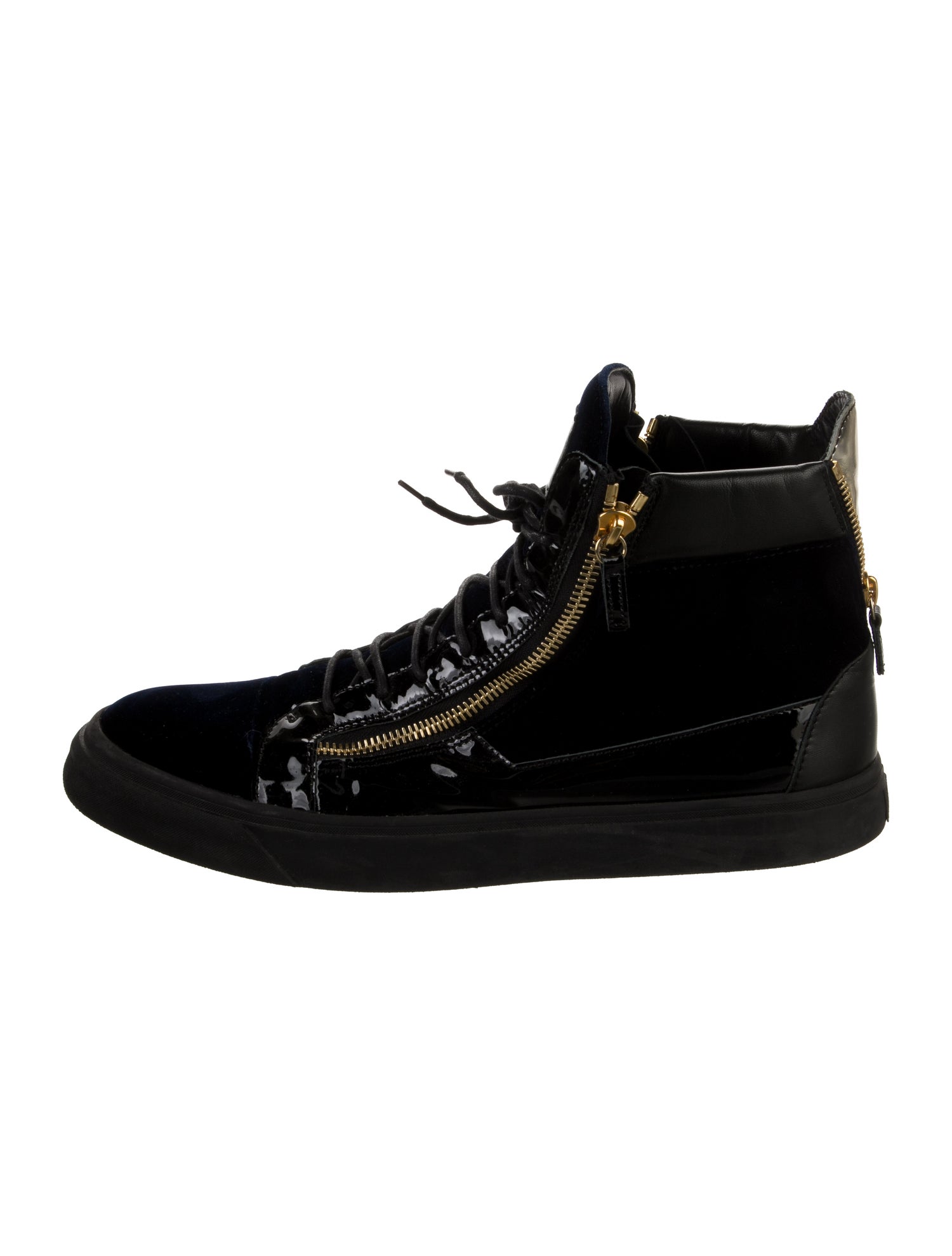 Giuseppe Zanotti Velvet Leather Trim Embellishment Sneakers
