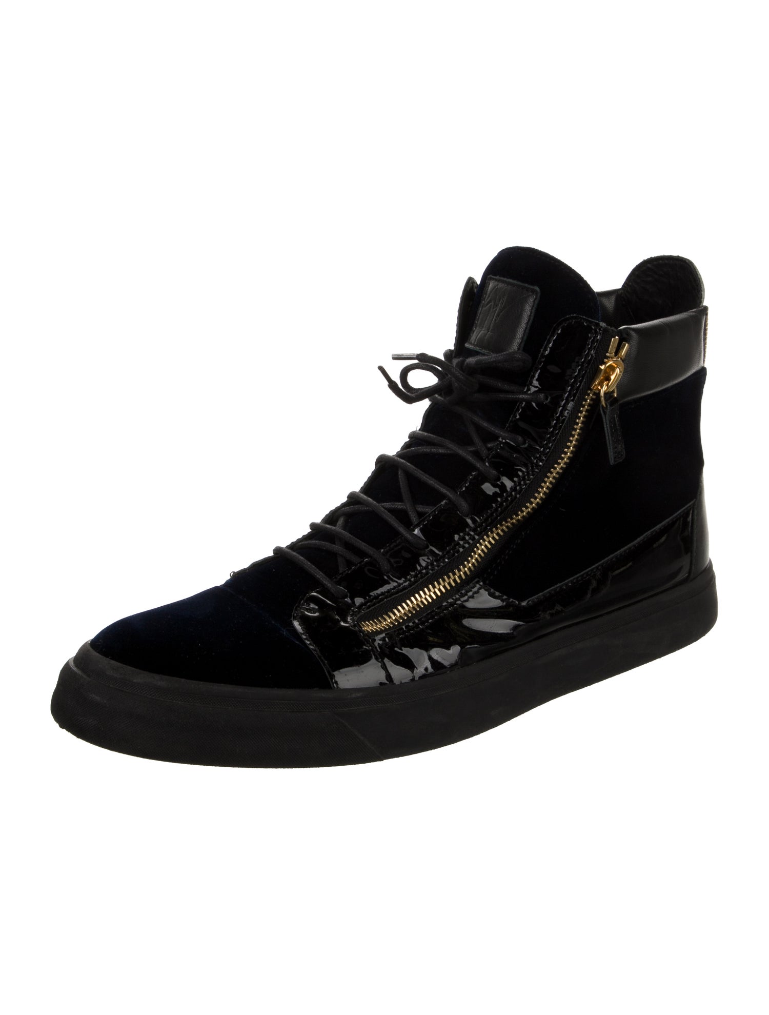 Giuseppe Zanotti Velvet Leather Trim Embellishment Sneakers