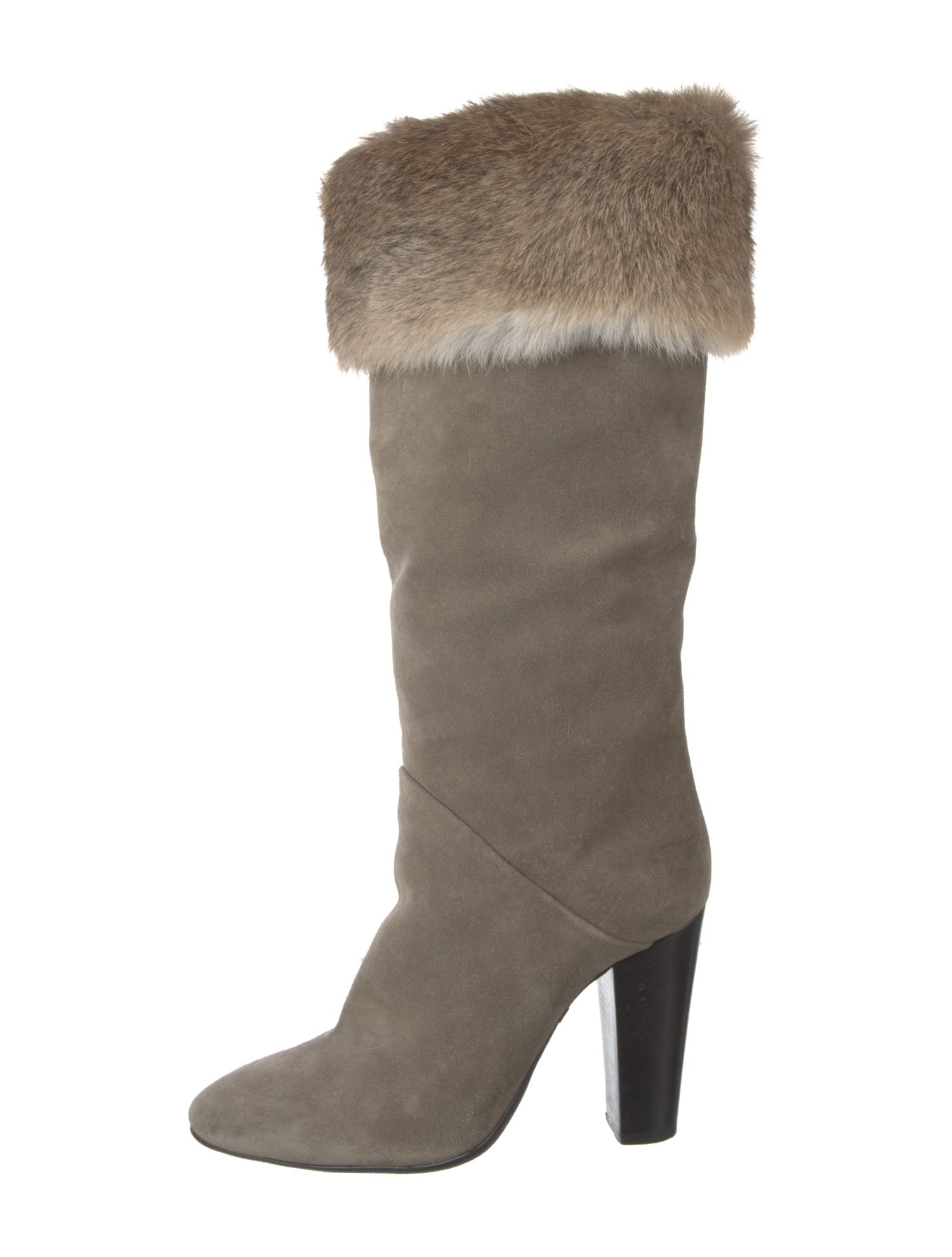 Giuseppe Zanotti Suede Fur Trim Boots