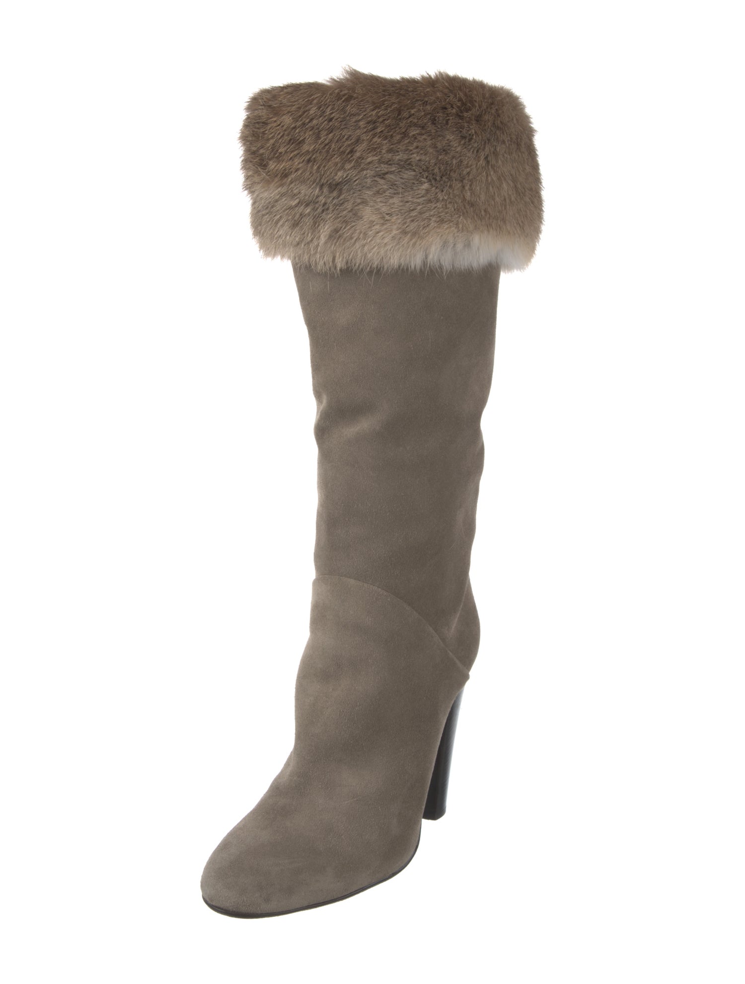 Giuseppe Zanotti Suede Fur Trim Boots