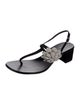 Giuseppe Zanotti Suede Crystal Embellishments T-Strap Sandals