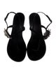 Giuseppe Zanotti Suede Crystal Embellishments T-Strap Sandals