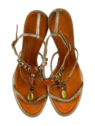 Giuseppe Zanotti Leather T-Strap Sandals