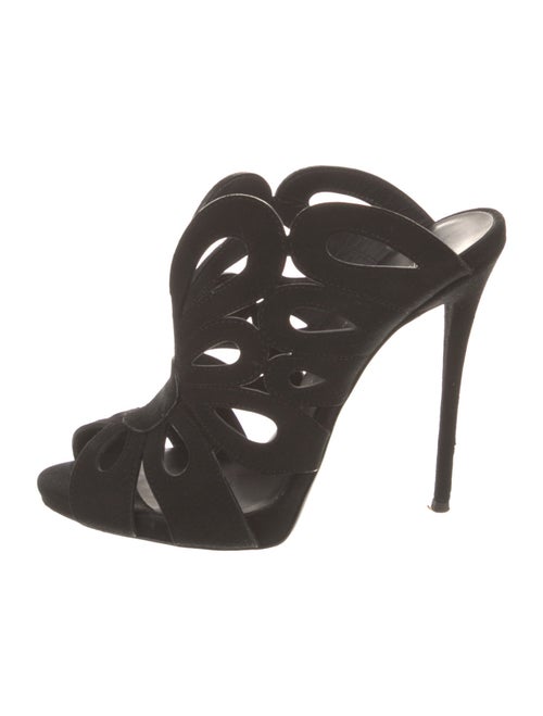 Giuseppe Zanotti Suede Cutout Accent Mules