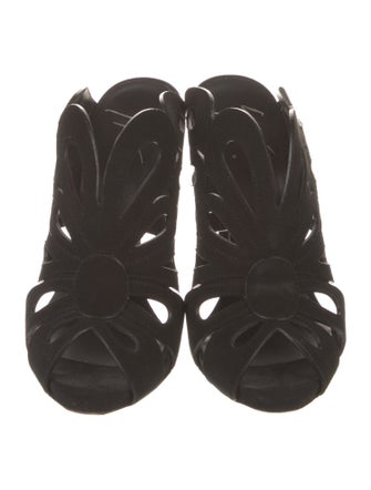 Giuseppe Zanotti Suede Cutout Accent Mules