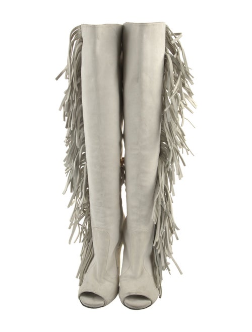 Giuseppe Zanotti Suede Fringe Trim Accent Boots