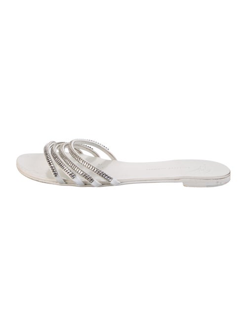 Giuseppe Zanotti Patent Leather Crystal Embellishments Slides