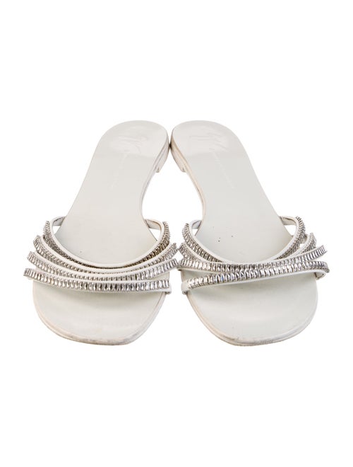 Giuseppe Zanotti Patent Leather Crystal Embellishments Slides