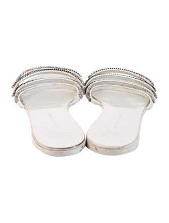 Giuseppe Zanotti Patent Leather Crystal Embellishments Slides