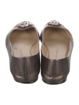 Giuseppe Zanotti Leather Crystal Embellishments Ballet Flats