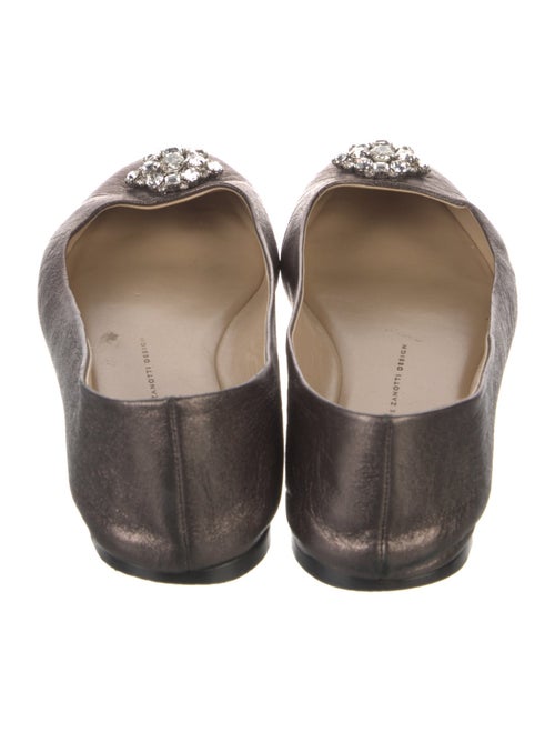 Giuseppe Zanotti Leather Crystal Embellishments Ballet Flats
