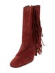 Giuseppe Zanotti Suede Fringe Trim Accent Boots