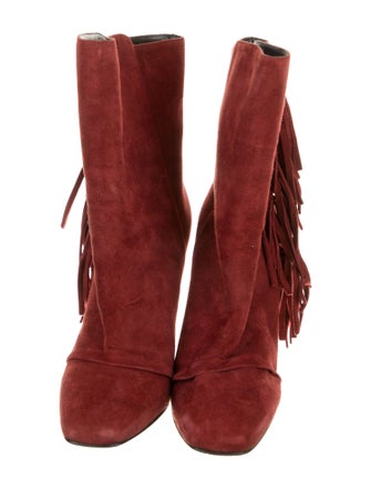 Giuseppe Zanotti Suede Fringe Trim Accent Boots