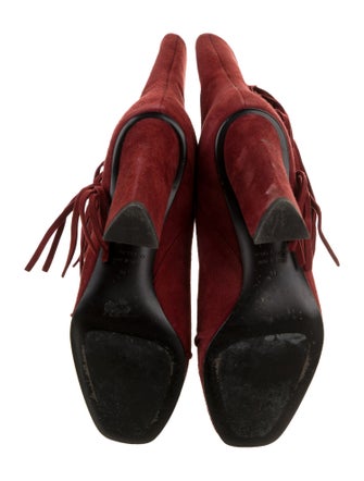 Giuseppe Zanotti Suede Fringe Trim Accent Boots