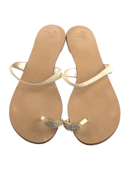 Giuseppe Zanotti Leather Crystal Embellishments Slides