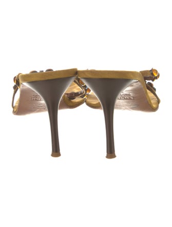 Giuseppe Zanotti Suede Crystal Embellishments Slides