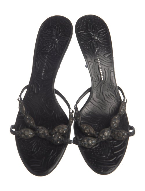 Giuseppe Zanotti Leather Crystal Embellishments Slides