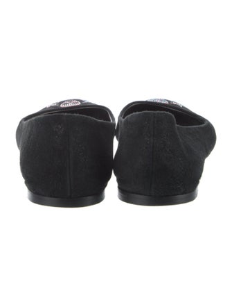 Giuseppe Zanotti Suede Crystal Embellishments Flats