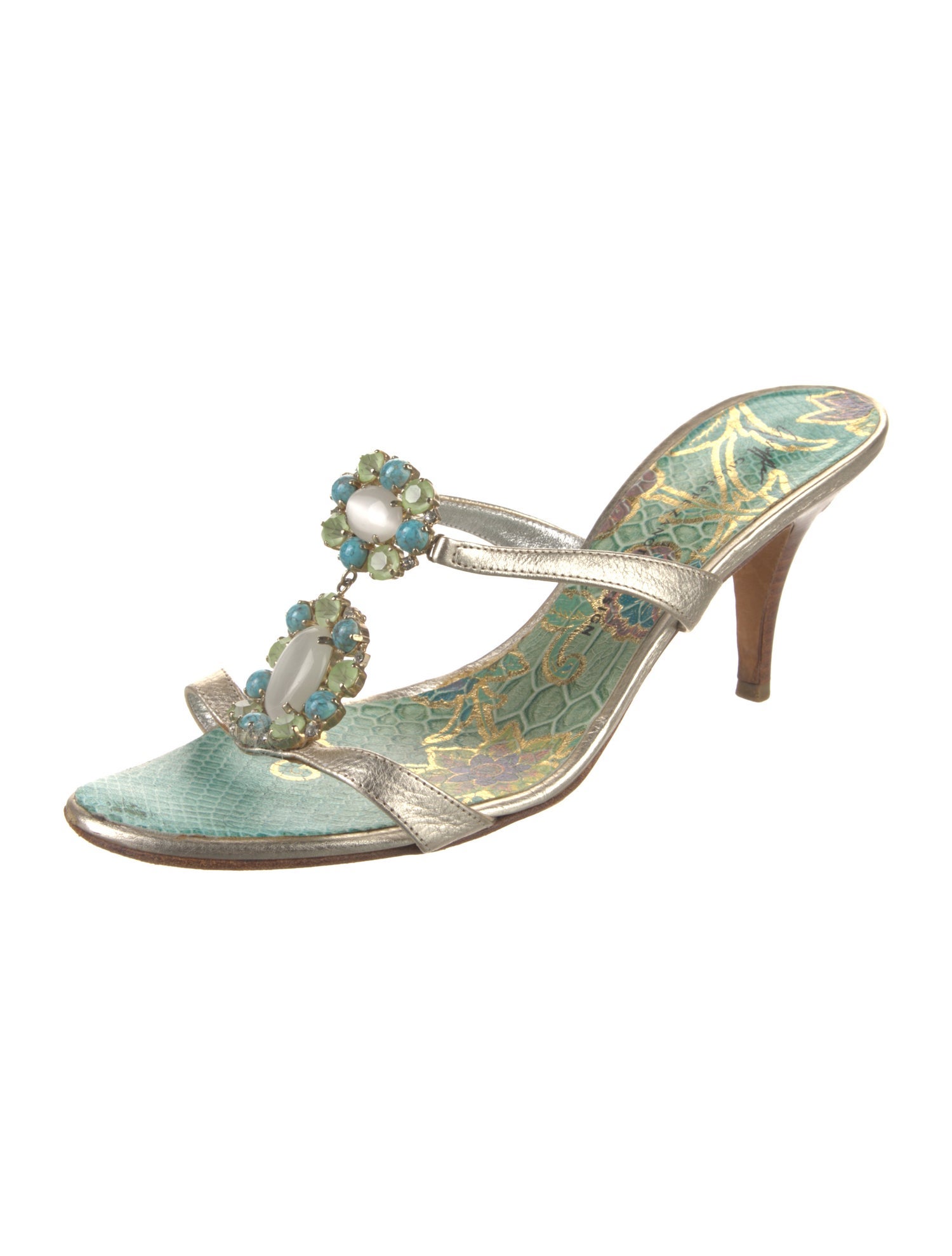 Giuseppe Zanotti Leather Floral Print Slides