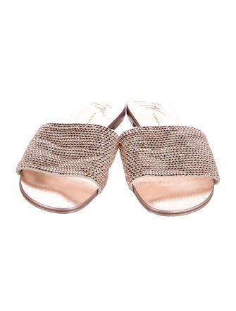 Giuseppe Zanotti Leather Crystal Embellishments Slides