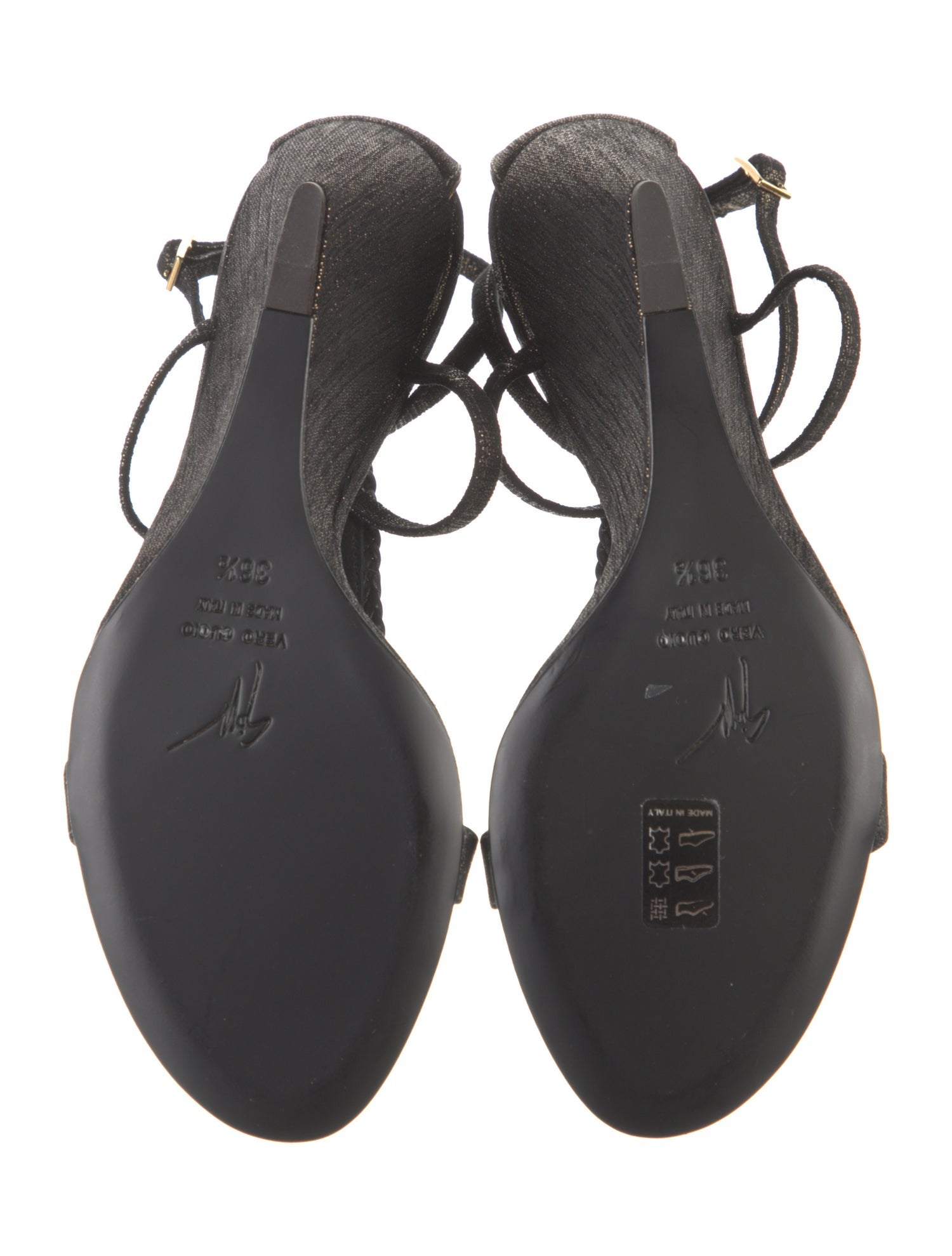 Giuseppe Zanotti Leather Crystal Embellishments T-Strap Sandals