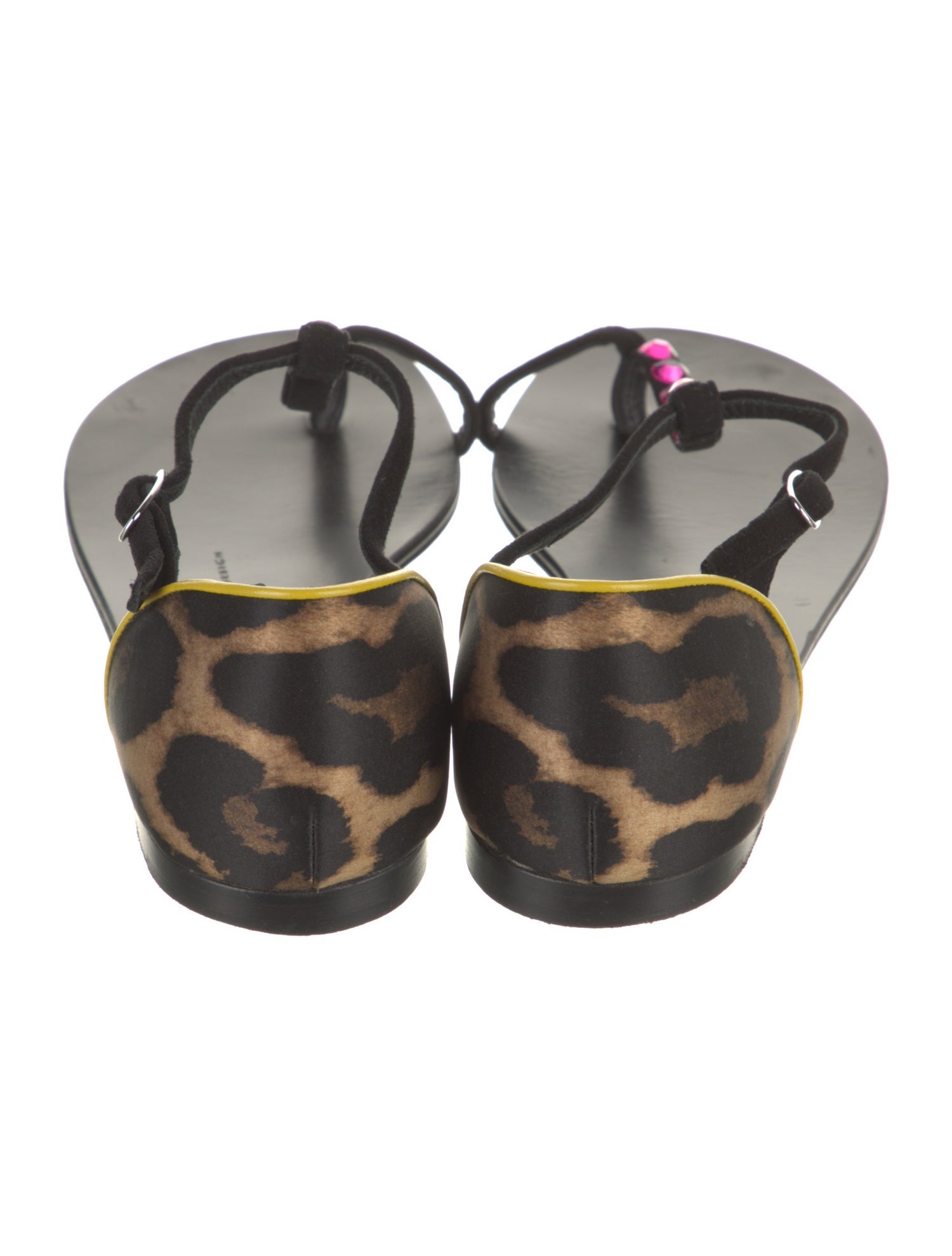 Giuseppe Zanotti Suede Crystal Embellishments T-Strap Sandals