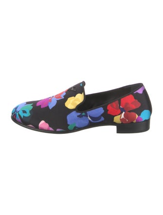 Giuseppe Zanotti Satin Floral Print Loafers