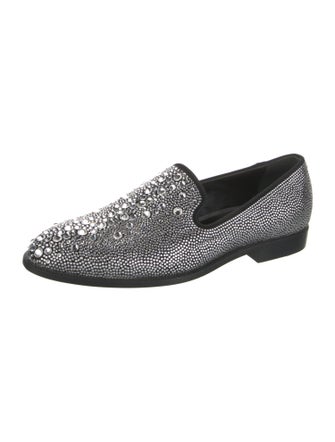 Giuseppe Zanotti Glitter Crystal Embellishments Loafers