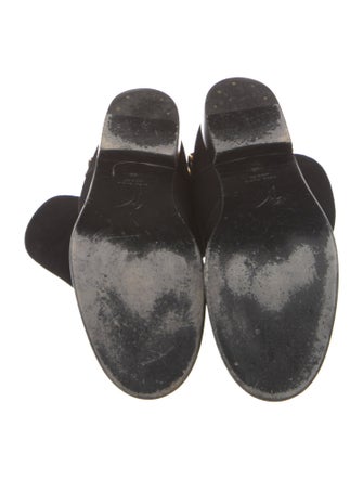 Giuseppe Zanotti Suede Chain-Link Accents Moto Boots