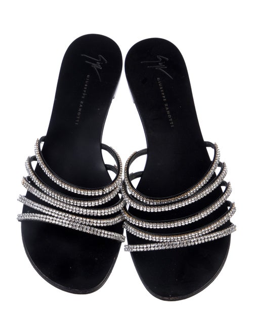 Giuseppe Zanotti Leather Crystal Embellishments Slides