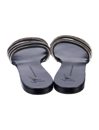 Giuseppe Zanotti Leather Crystal Embellishments Slides