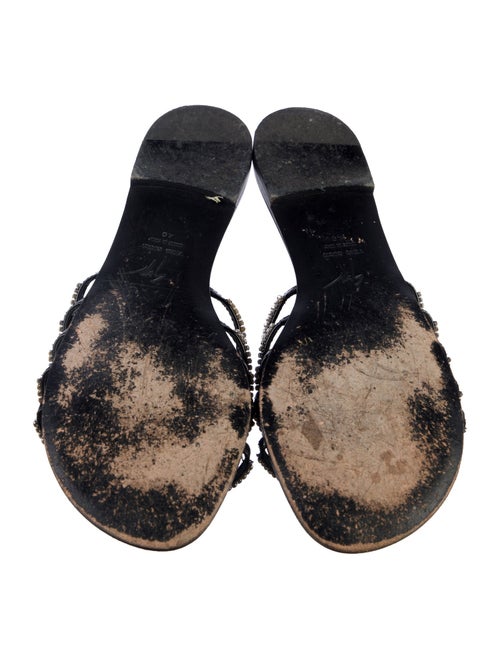 Giuseppe Zanotti Leather Crystal Embellishments Slides