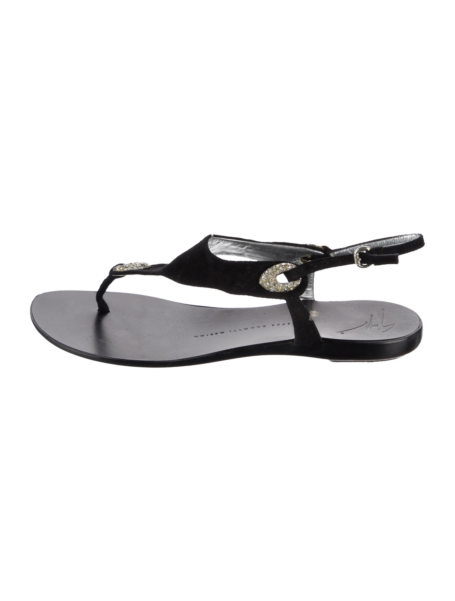 Giuseppe Zanotti Suede Crystal Embellishments Sandals