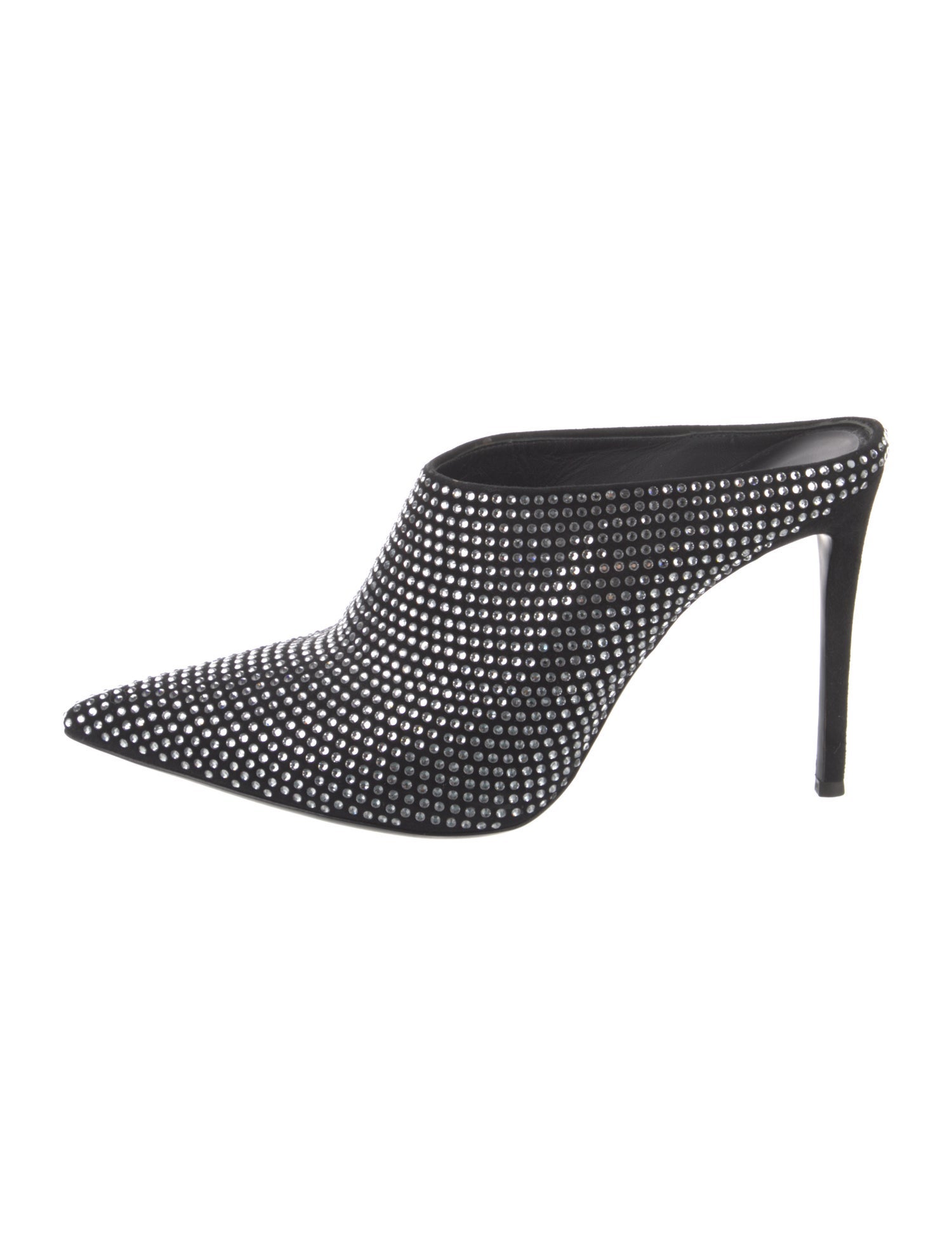 Giuseppe Zanotti Suede Crystal Embellishments Mules