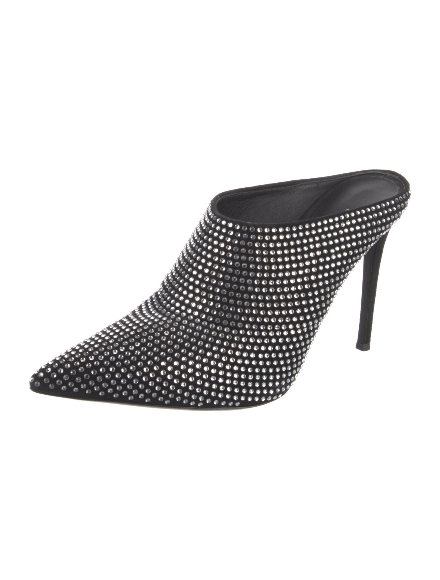 Giuseppe Zanotti Suede Crystal Embellishments Mules