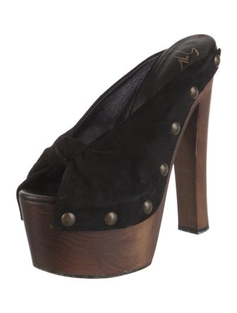 Giuseppe Zanotti Suede Studded Accents Mules