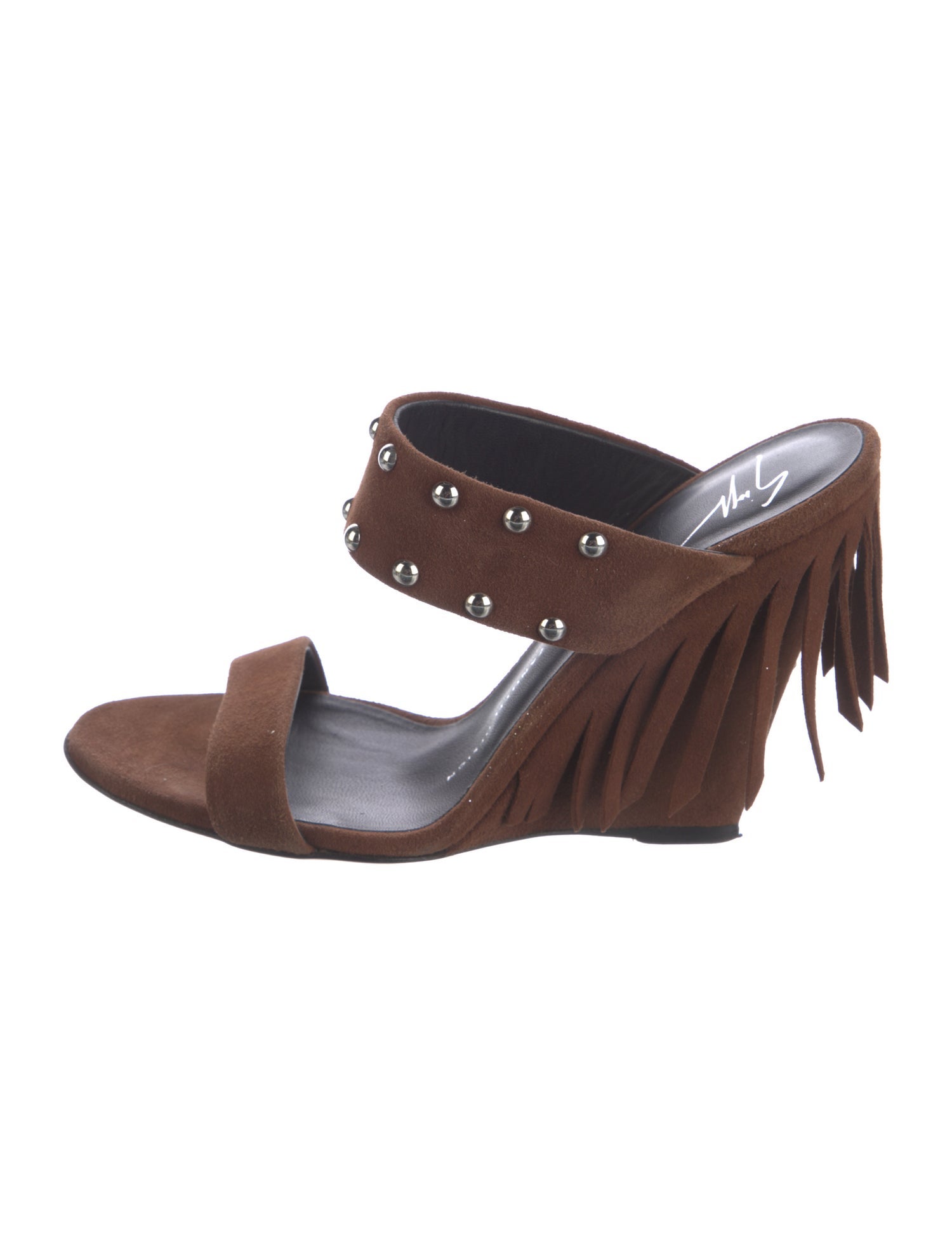 Giuseppe Zanotti Suede Studded Accents Slides