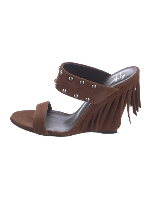 Giuseppe Zanotti Suede Studded Accents Slides