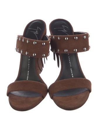 Giuseppe Zanotti Suede Studded Accents Slides