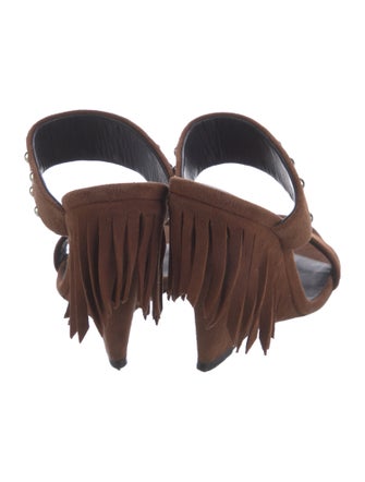 Giuseppe Zanotti Suede Studded Accents Slides