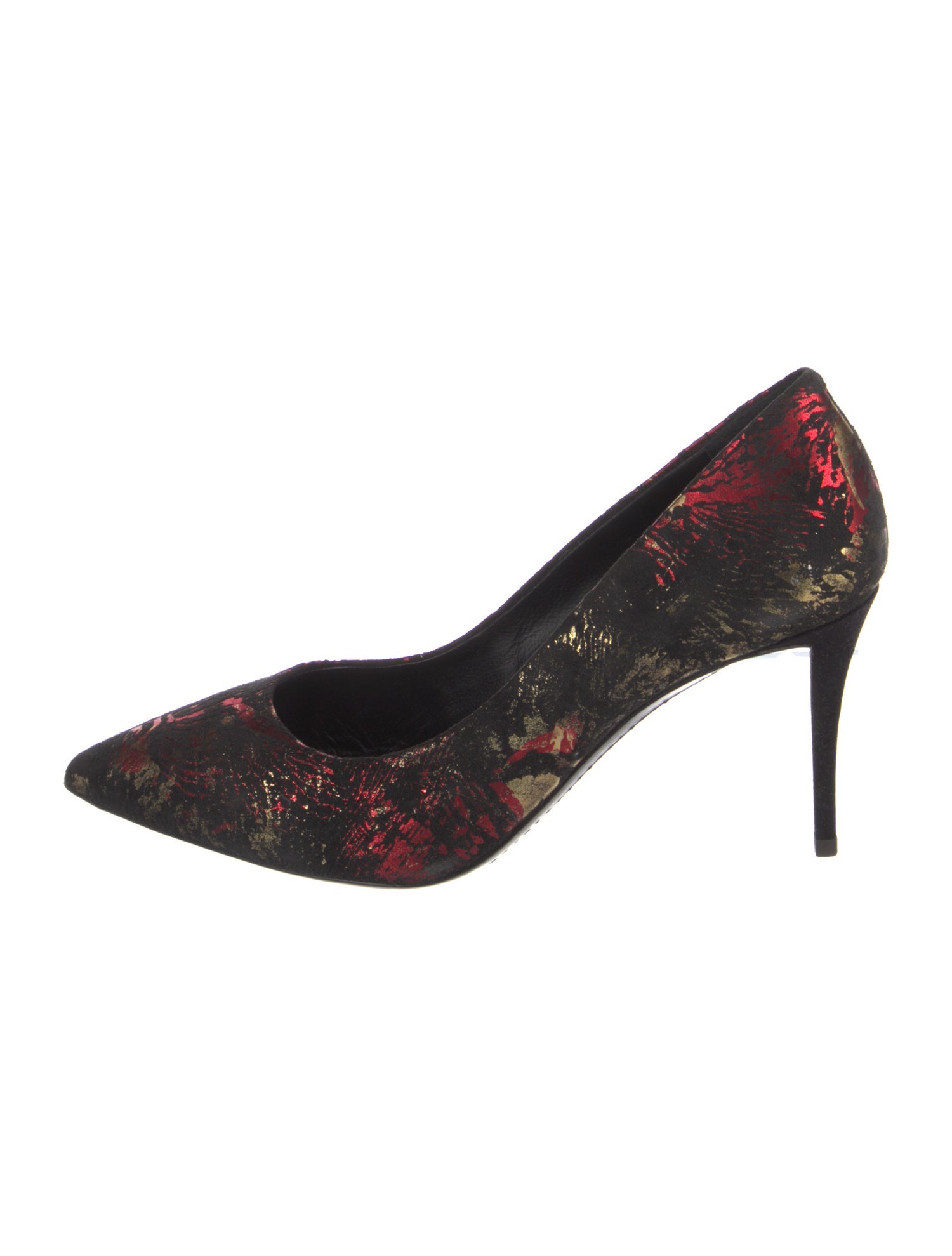 Giuseppe Zanotti Suede Floral Print Pumps