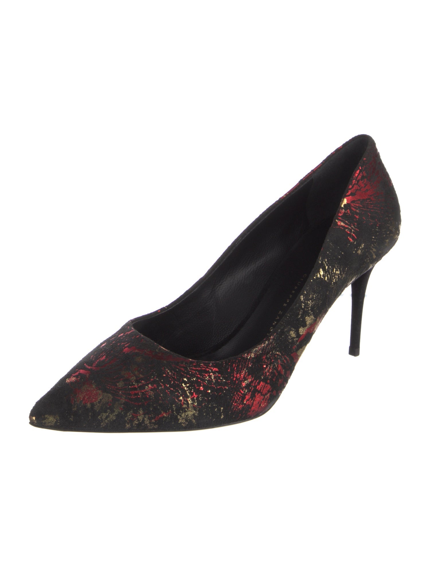 Giuseppe Zanotti Suede Floral Print Pumps