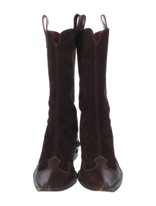 Giuseppe Zanotti Suede Leather Trim Embellishment Boots