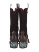 Giuseppe Zanotti Suede Leather Trim Embellishment Boots
