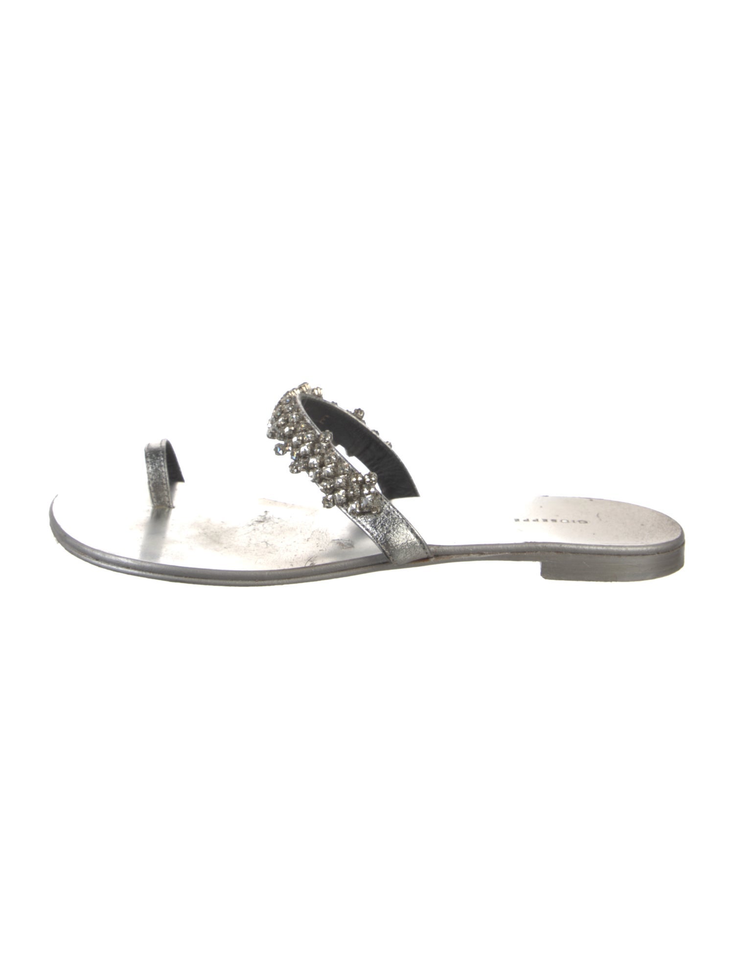 Giuseppe Zanotti Leather Crystal Embellishments Slides