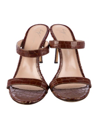 Giuseppe Zanotti Leather Animal Print Slides