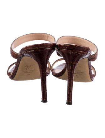 Giuseppe Zanotti Leather Animal Print Slides