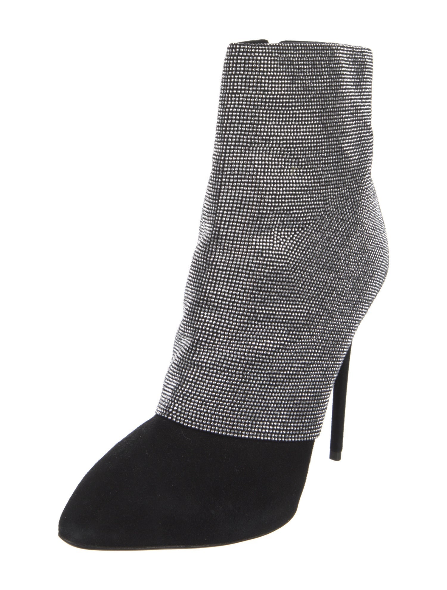 Giuseppe Zanotti Suede Plaid Print Sock Boots