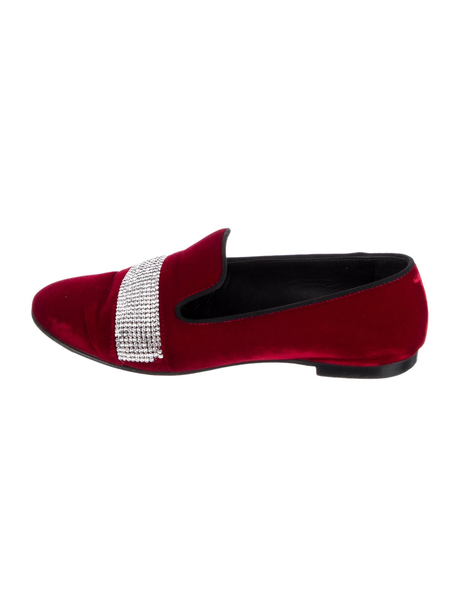 Giuseppe Zanotti Velvet Crystal Embellishments Loafers