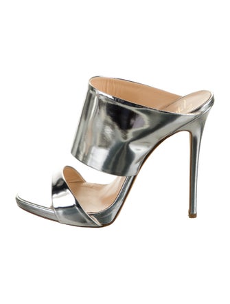 Giuseppe Zanotti Patent Leather Leather Trim Embellishment Slides